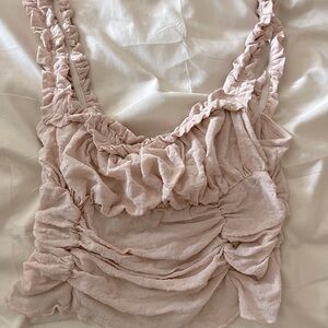 Pink Scrunchy Crop Tank Top Y2K